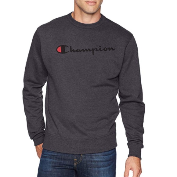 champion men's graphic powerblend fleece crew